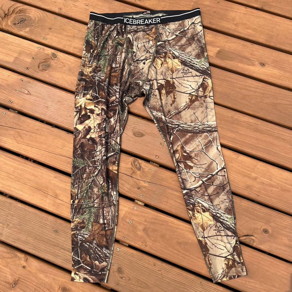 Icebreaker Base Layer Pants Merino Wool 200 Realtree Xtra Camo Mens XXXL 3XL